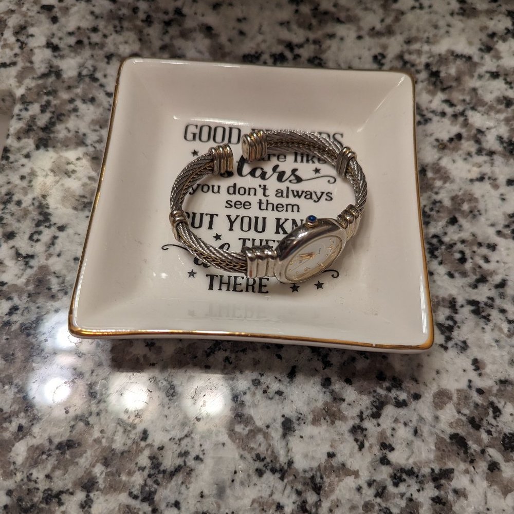 Women's gold and silver bracelet watch